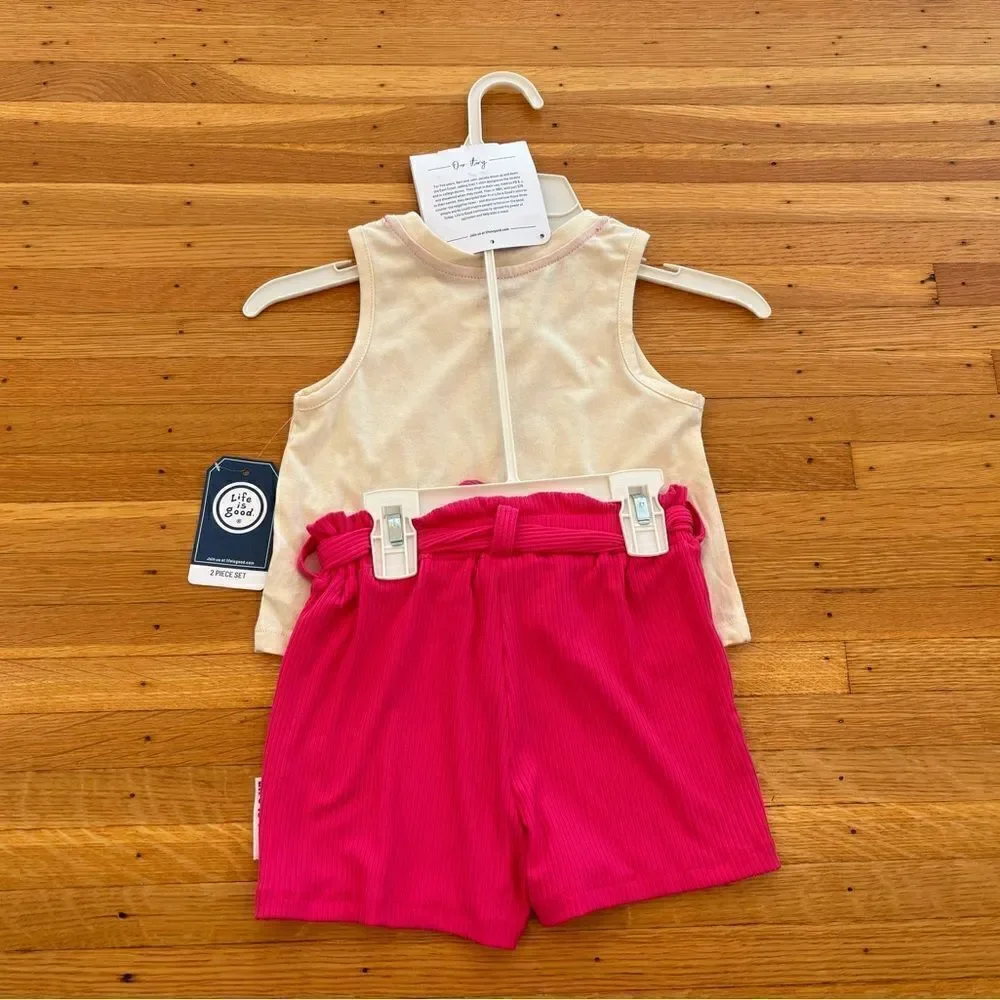 Life is Good 2 piece soccer set tank top and shorts NWT